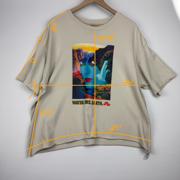 Nike | Men’s XL “Water. Fire. Earth.” Graphic Loose Fit Cropped Tee - Picture 8 of 9